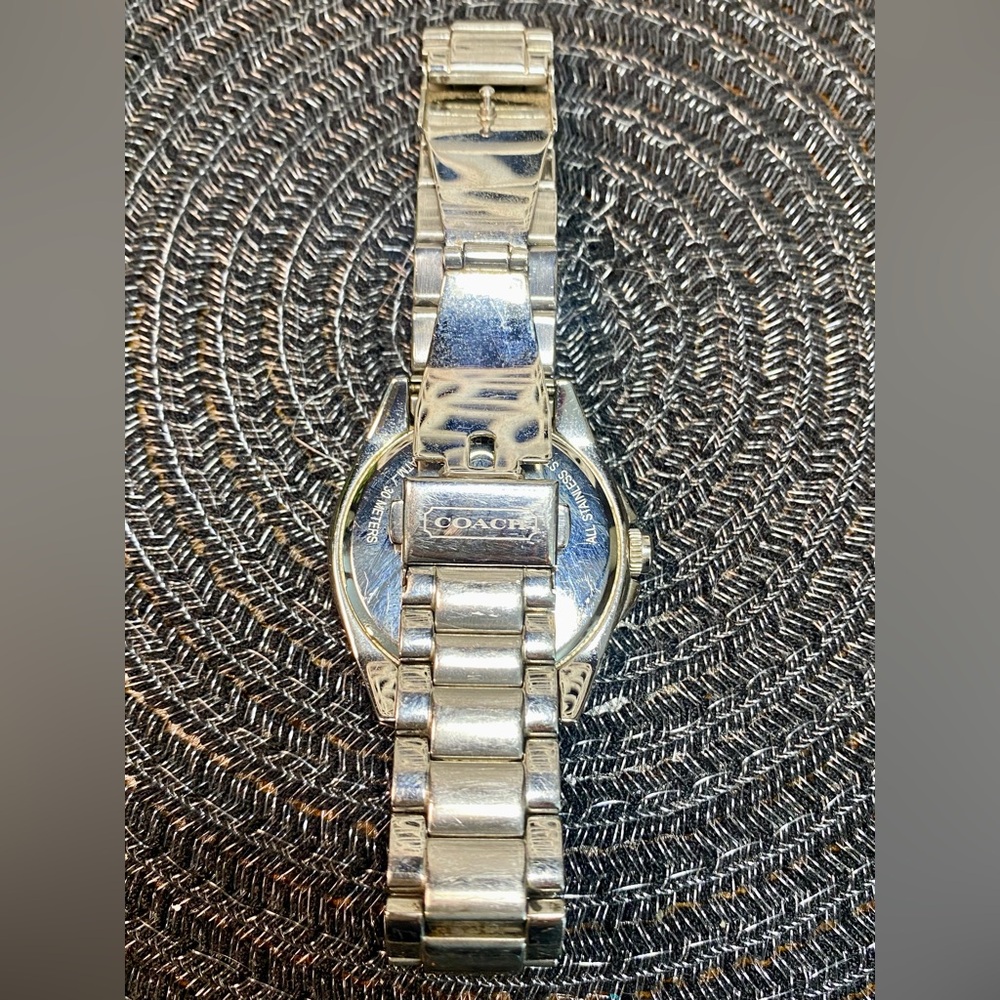 Coach Silver-Tone Mother of Pearl Crystal Bezel Watch - Picture 6 of 10